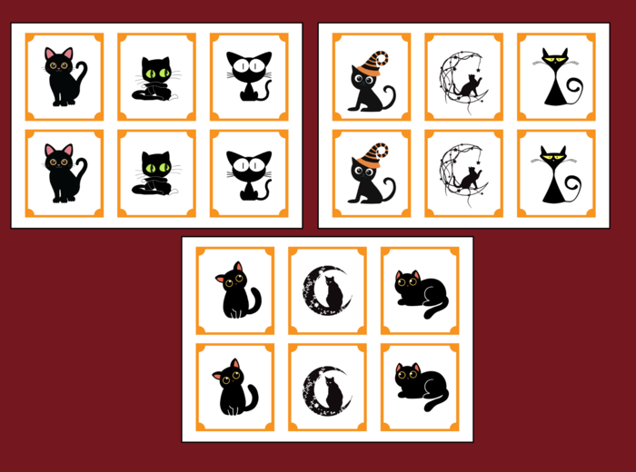 🖤🐱DZIEŃ KOTA – memory – 36 szt. – biblioteka – świetlica – przedszkole - Dzień Czarnego Kota