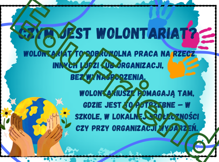 Gazetka szkolna- Dzień Wolontariusza 05.12 – 13 Kolorowych kart A4