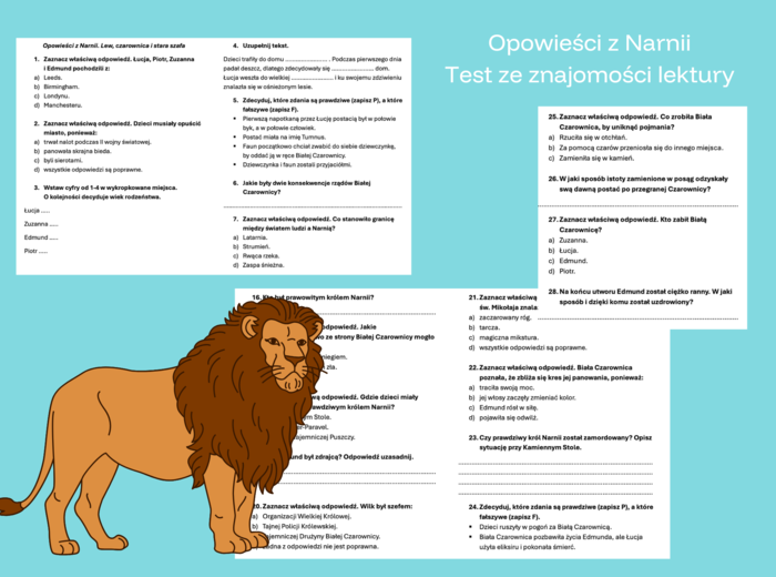 Opowieści z Narnii - test ze znajomości treści lektury