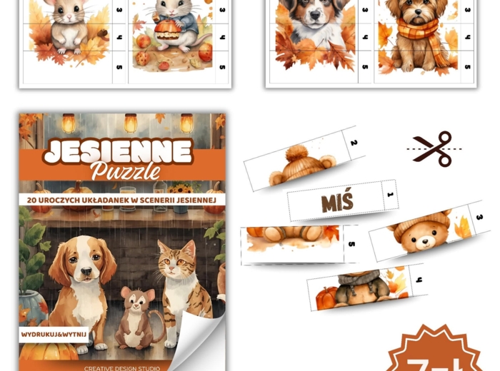 📚🍂 Puzzle w scenerii jesiennej dla najmłodszych🍂📚 20 mini układanek dla dzieci ❤️🍁