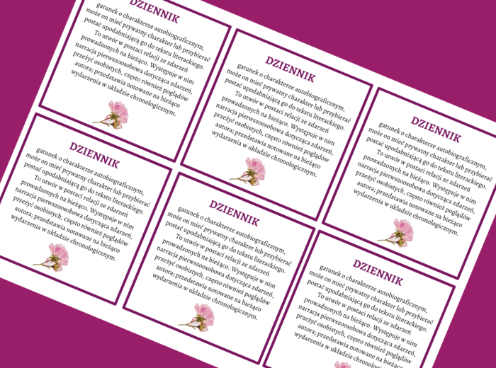 DZIENNIK - epika – cechy – wklejka