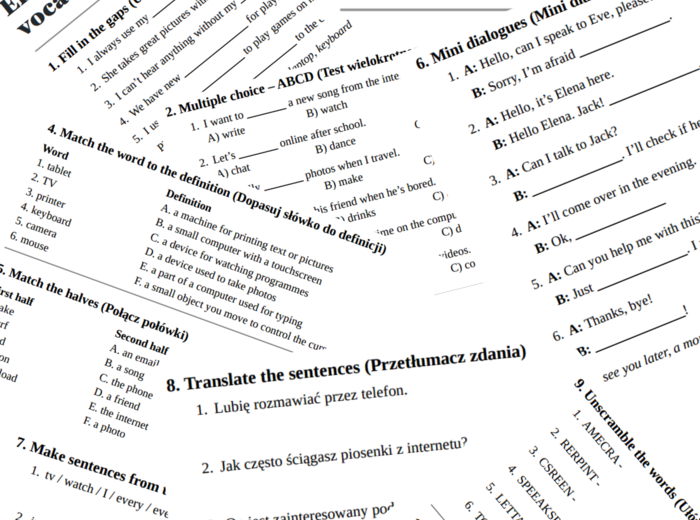 English Class A1+ – Unit 3 – vocabulary revision