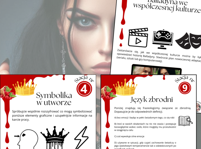 Stacje zadaniowe, Balladyna Juliusza Słowackiego + odpowiedzi