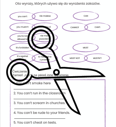 ANGIELSKI- nakazy i zakazy