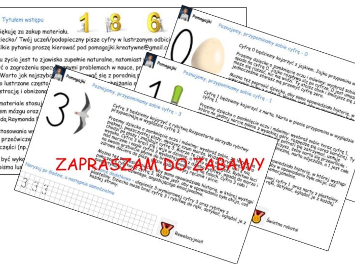 Cyfry bez pisma lustrzanego - trening