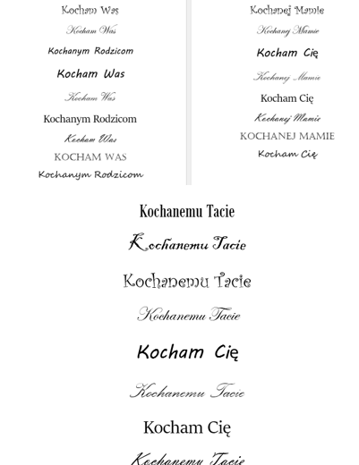 WKLEJKA do laurki i prezentów - Kocham Was, Kochanej Mamie, Kochanemu Tacie