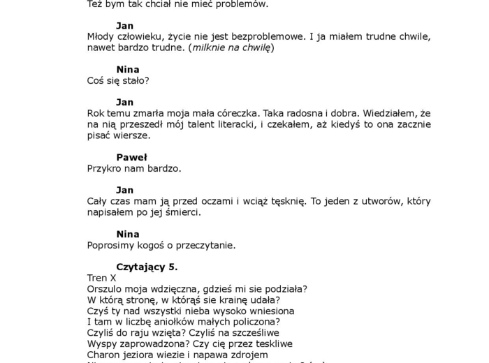 Panie Janie, mam pytanie! Spotkanie z twórczością Jana Kochanowskiego (scenariusz dla uczniów SP) Narodowe Czytanie 2025