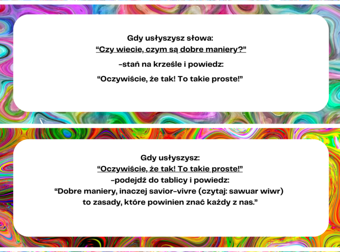 Test na uważność "Dobre maniery".