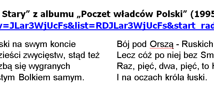 Tekst piosenki - Zygmunt Stary