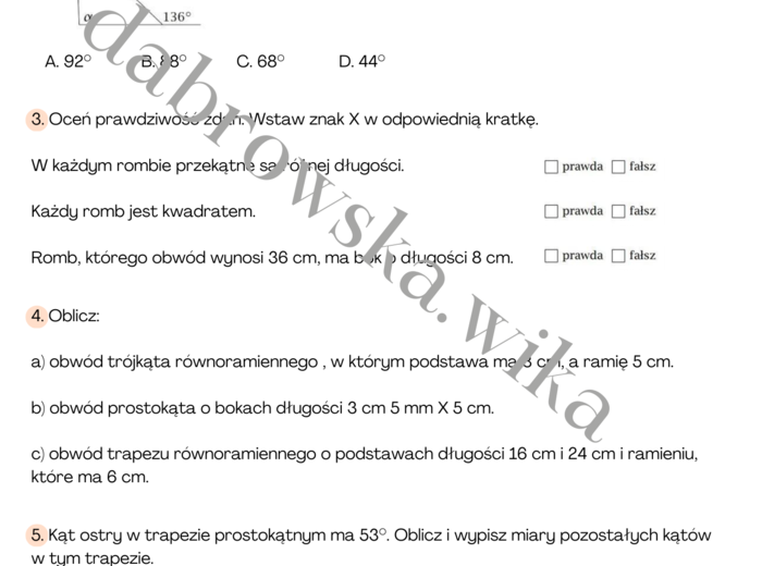 Figury geometryczne - powtórzenie