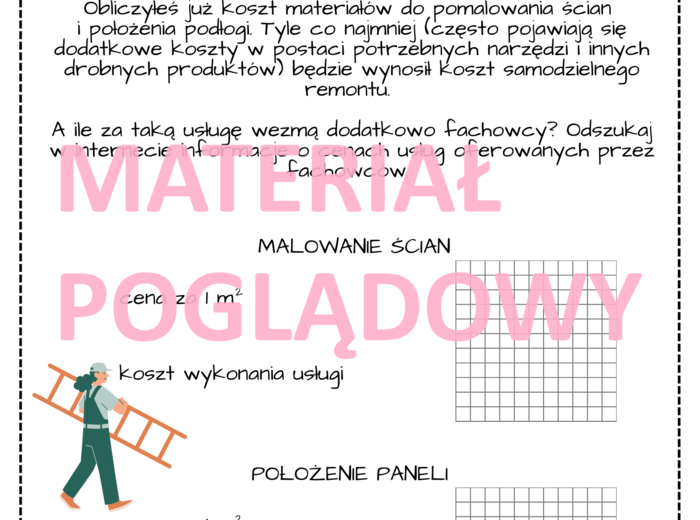 Projekt edukacyjny – klasa 6, 7, 8. Innowacja pedagogiczna. Obliczenia praktyczne. Budowa i remont. Geometria