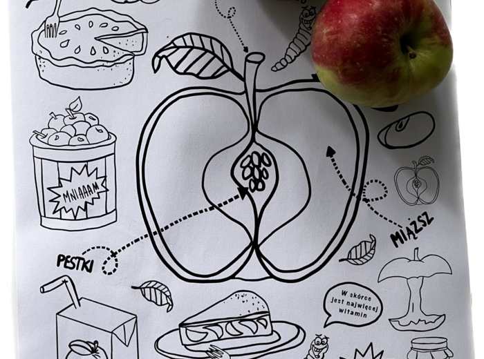 Dzień Jabłka - kolorowanka a4, Kolorowanka XL 9 części gratis