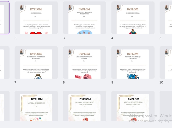 Dyplomy dla uczniów na zakończenie roku szkolnego - od wychowawcy. Rok szkolny 2024/2025.