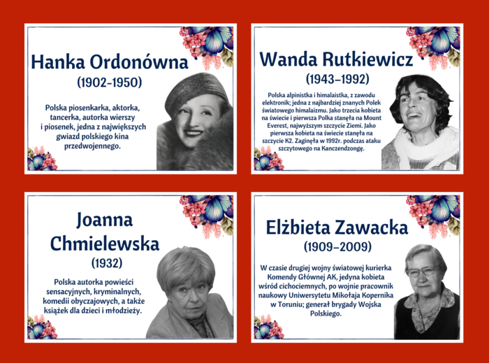 DZIEŃ KOBIET – – gazetka – SŁAWNE POLKI – biblioteka – świetlica – 24 strony – wersja 1