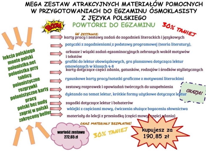 Zestaw - przygotowania do egzaminu ósmoklasisty