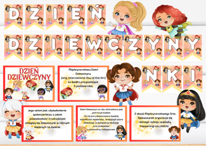 Dzień Dziewczynki - 11.10 - gazetka i girlanda