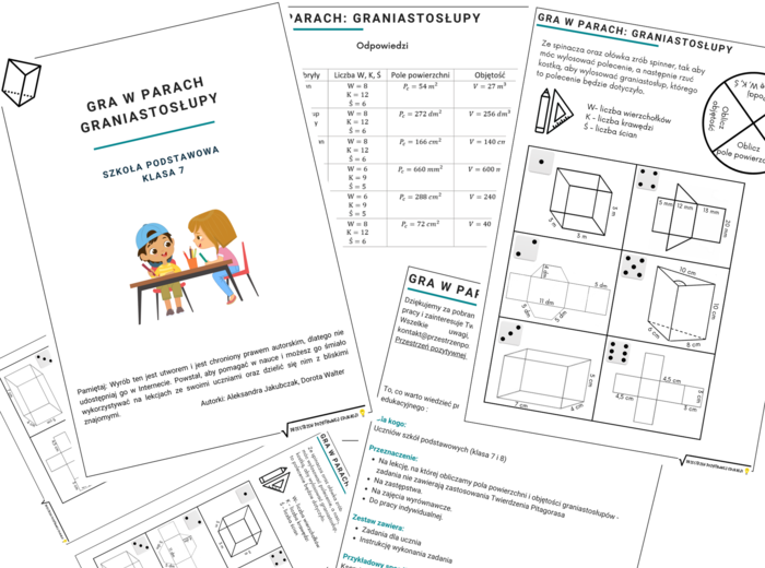 Gra w parach z graniastosłupów kl. 7 -8