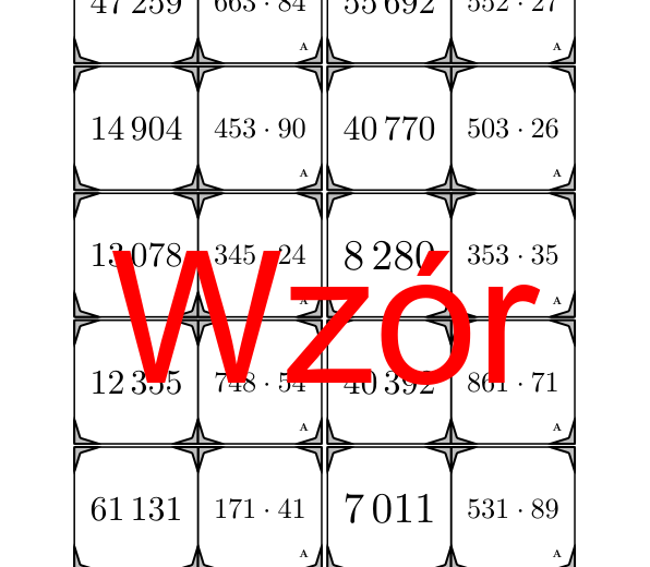 Domino - Mnożenie przez dwucyfrową liczbę | matematyka