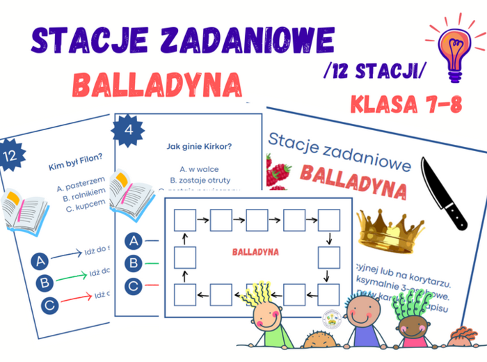 Stacje zadaniowe – Balladyna, klasa 7-8