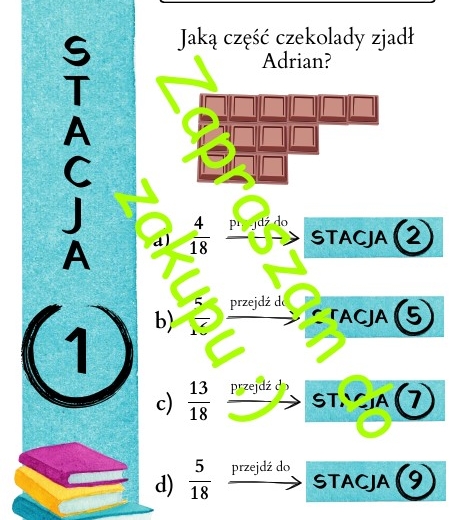 Pomysł na lekcję - stacje zadaniowe: Ułamki zwykłe.