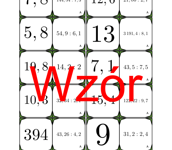 Domino - Dzielenie liczb dziesiętnych | matematyka