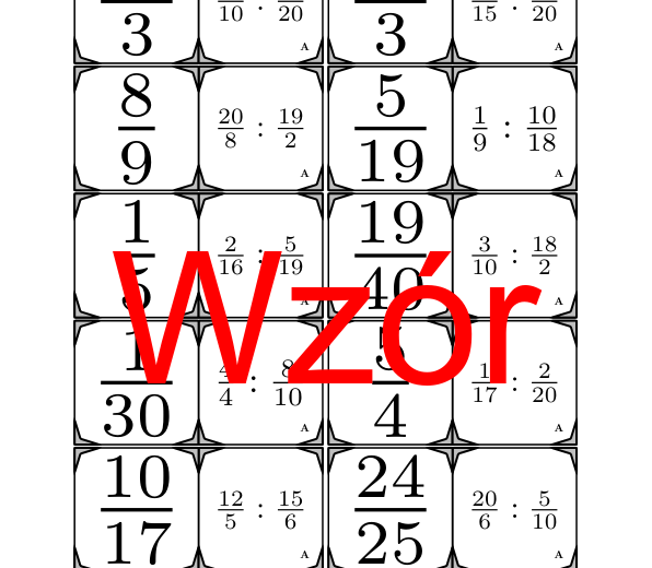 Domino - Dzielenie ułamków | matematyka