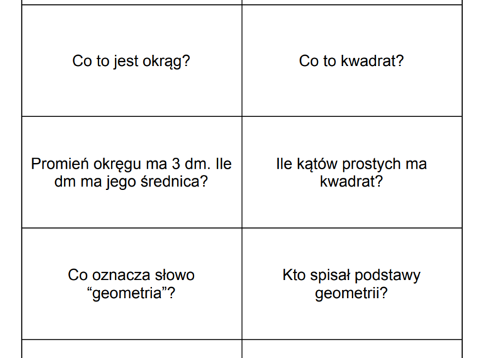 Figury geometryczne - jeden z dziesięciu