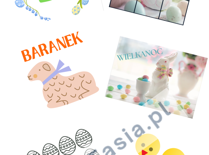 Wielkanoc pakiet - symbole wielkanocne, puzzle, liczmany, praca plastyczna, girlanda, plakat-tło, kolorowanka XXL