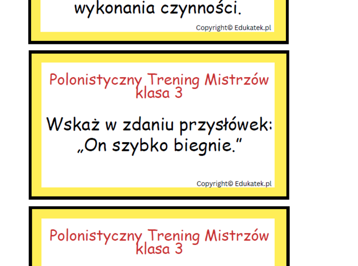 Polonistyczny trening mistrzów - klasa 3