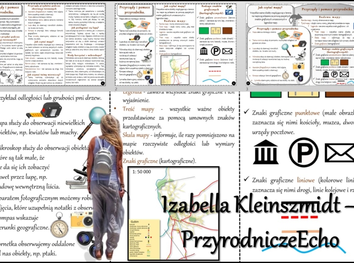Sketchnotka/notatka/streszczenie/książeczka/wklejka/ściąga dla ucznia i przypomnienie dla nauczyciela/edukacja domowa. Temat „Przyrządy i pomoce przyrodnika” w pdf. Przyroda 4 dział „Poznajemy warsztat przyrodnika”. Materiał wykonany na podstawie podręcz