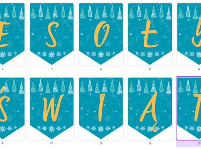 Girlanda - baner - napis - Wesołych Świąt Format: 13x A4