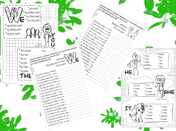 ZAIMKI OSOBOWE sketchnotki + karty pracy