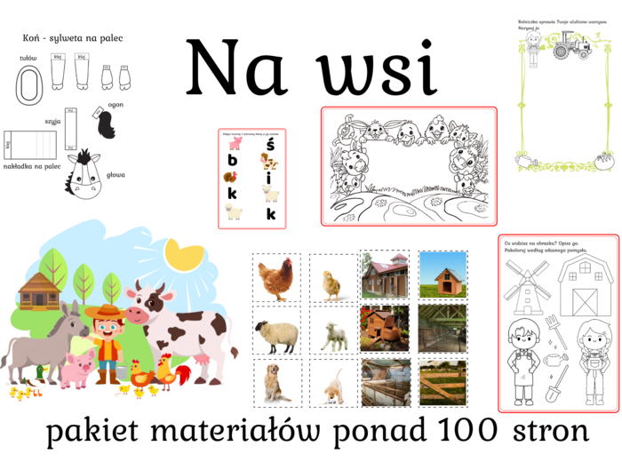 Pakiet materiałów "Na wsi" - Mega pakiet