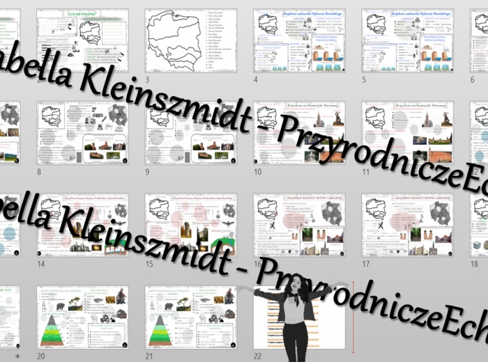 Zestaw sketchnotek i kart pracy + gratisowe linki do prezentacji multimedialnych niekomercyjnych wykonanych w genial.ly do indywidualnego pobrania i użycia do celów niekomercyjnych. Geografia 5, „Krajobrazy Polski”