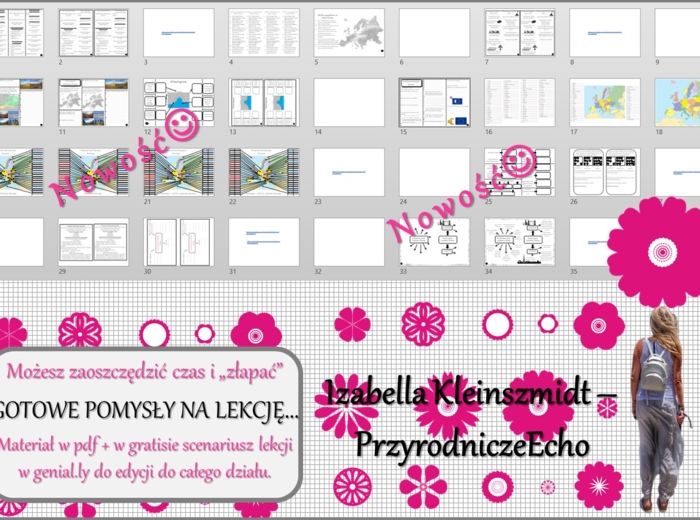 Zestaw pomysłów na lekcję/kart pracy/stacji zadaniowych/notatek/ materiałów do lekcji do działu „Środowisko przyrodnicze i ludność Europy” w pdf. W gratisie dodaję niekomercyjne scenariusze lekcji/pomysły na lekcje w programie genial.ly do edycji. Geogra