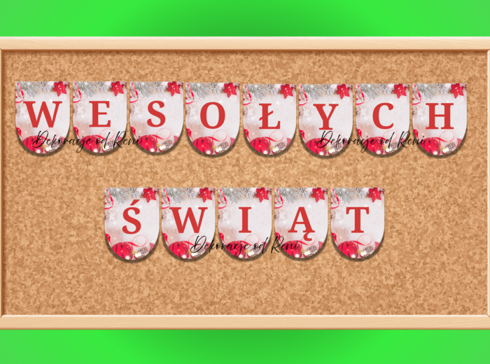 Wesołych Świat - girlanda wzór 4