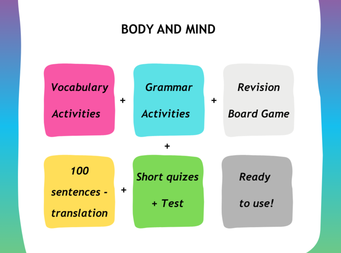 Together 5 Unit 4 zestaw: materiały dodatkowe z gramatyki i słownictwa + gra planszowa + 100zdań do tłumaczenia z działów 1-4 + test i kartkówki do działu