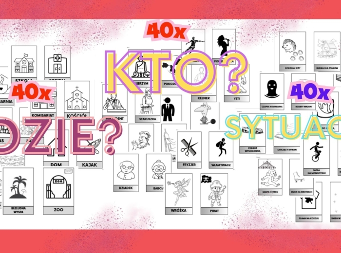 Karty do gry na godzinę wychowawczą - OPOWIEDZ lub NAPISZ SWOJĄ HISTORIĘ - 120 kart (kto?, gdzie?, sytuacja)