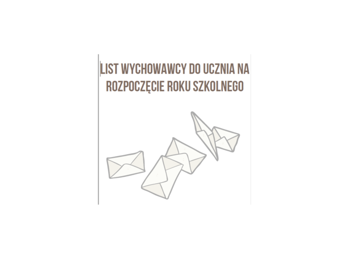 List dla uczniów na rozpoczęcie roku szkolnego