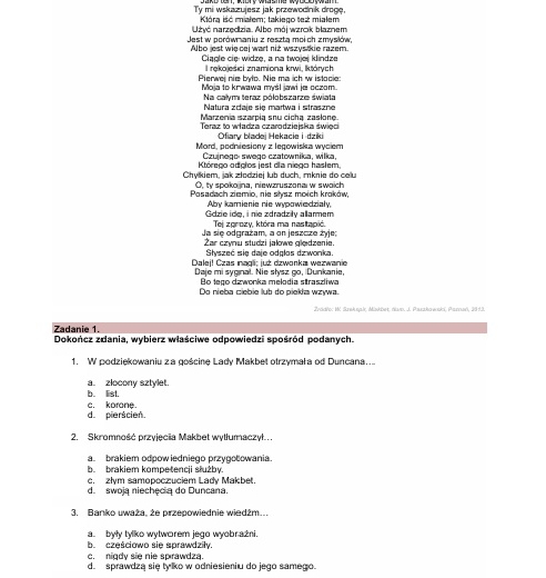 Karty pracy lektury licealne - krytyczne czytanie