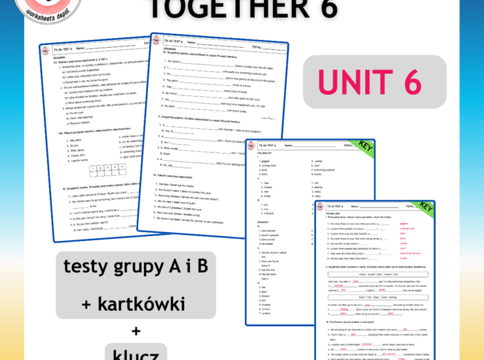 Together 6 Unit 6 - kartkówki i testy do działu