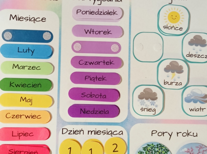 Kalendarz edukacyjny polsko - angielski