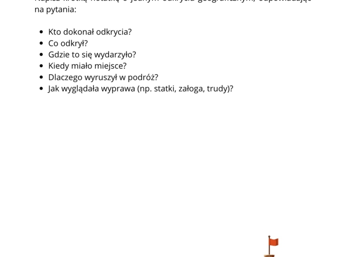 Odkrycia geograficzne- kreatywne karty pracy