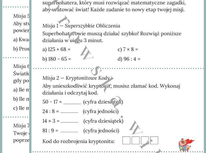 Dzień chłopaka - Matematyczne Wyzwanie Superbohaterów