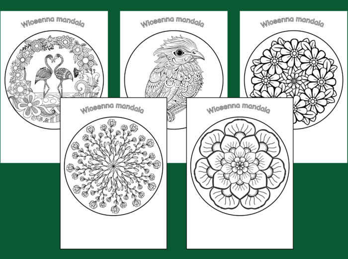 Wiosna – kolorowanka – MANDALA – biblioteka – świetlica – gazetka – mandale – kolorowanki - 52 szt.