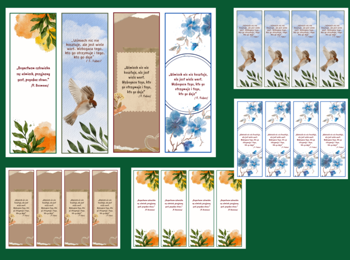 DZIEŃ ŻYCZLIWOŚCI I POZDROWIEŃ - Dzień Uśmiechu – cytaty – zakładki do książek – zakładka – wersja 4