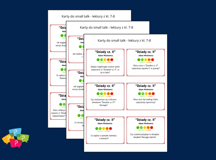 "DZIADY cz. II" – Karty do SMALL TALK – lektury – gra