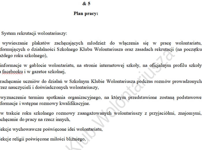 Szkolny Klub Wolontariusza program własny wolontariat