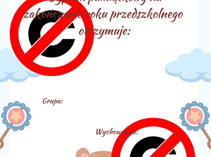 Dyplom na zakończenie roku przedszkolnego