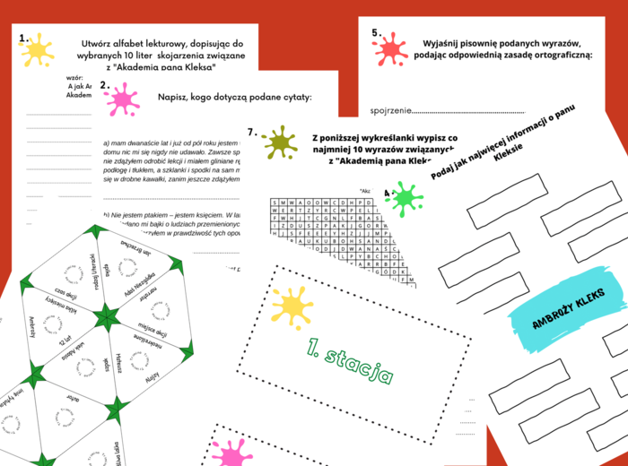 "AKADEMIA PANA KLEKSA" – stacje zadaniowe – lektura – kl. 4-6